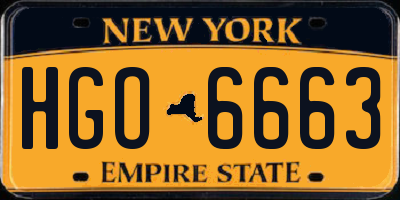 NY license plate HGO6663