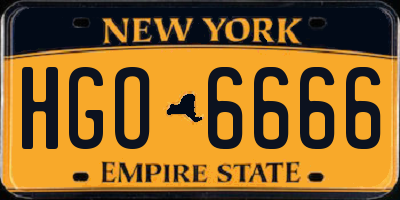 NY license plate HGO6666