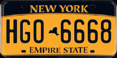 NY license plate HGO6668