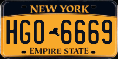 NY license plate HGO6669