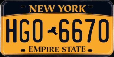 NY license plate HGO6670