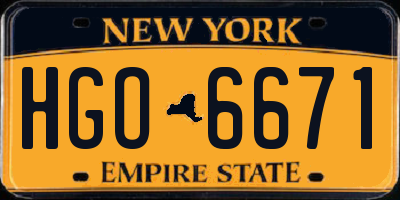 NY license plate HGO6671