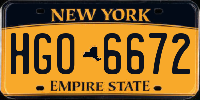 NY license plate HGO6672