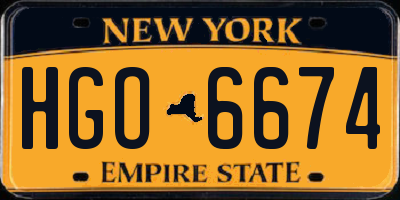 NY license plate HGO6674