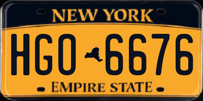 NY license plate HGO6676