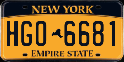 NY license plate HGO6681