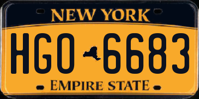 NY license plate HGO6683