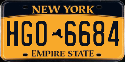 NY license plate HGO6684