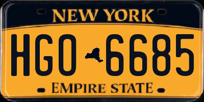 NY license plate HGO6685