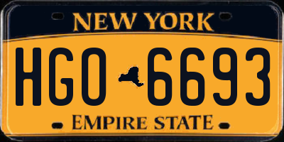 NY license plate HGO6693