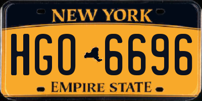 NY license plate HGO6696