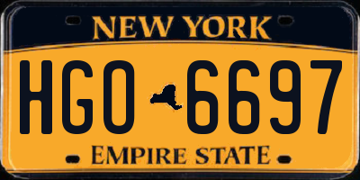 NY license plate HGO6697