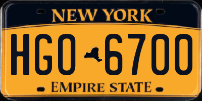 NY license plate HGO6700