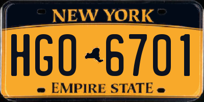 NY license plate HGO6701