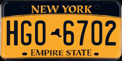 NY license plate HGO6702