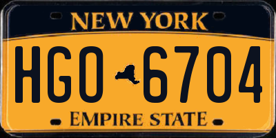 NY license plate HGO6704