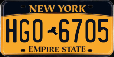 NY license plate HGO6705