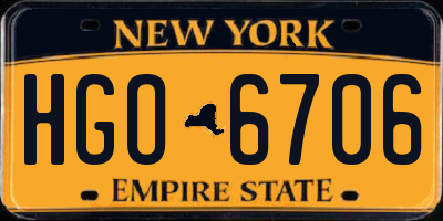 NY license plate HGO6706