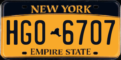 NY license plate HGO6707