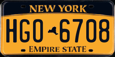 NY license plate HGO6708