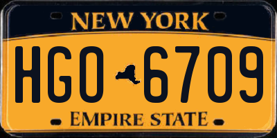 NY license plate HGO6709