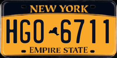 NY license plate HGO6711