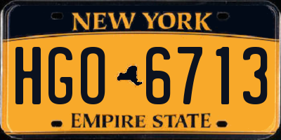 NY license plate HGO6713