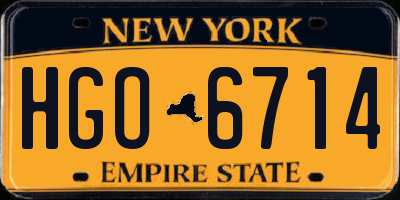 NY license plate HGO6714