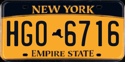 NY license plate HGO6716