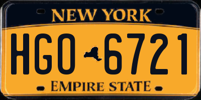 NY license plate HGO6721