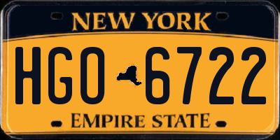 NY license plate HGO6722