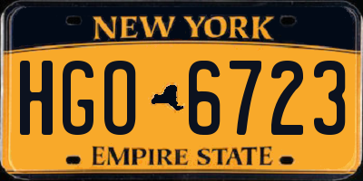 NY license plate HGO6723