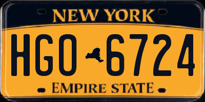 NY license plate HGO6724