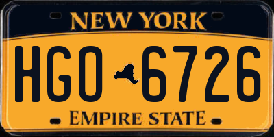 NY license plate HGO6726