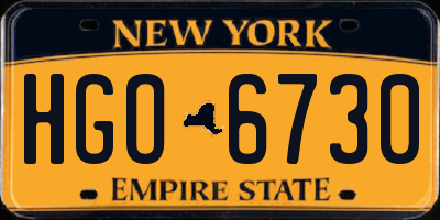 NY license plate HGO6730