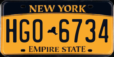 NY license plate HGO6734