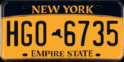 NY license plate HGO6735