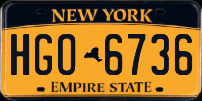 NY license plate HGO6736