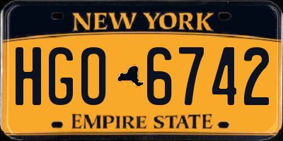 NY license plate HGO6742