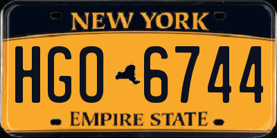 NY license plate HGO6744