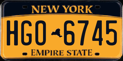 NY license plate HGO6745