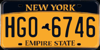 NY license plate HGO6746