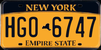 NY license plate HGO6747