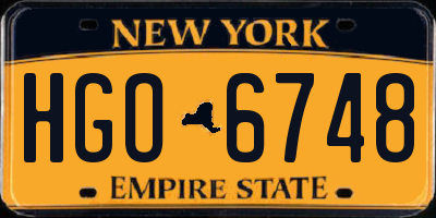 NY license plate HGO6748