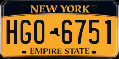 NY license plate HGO6751