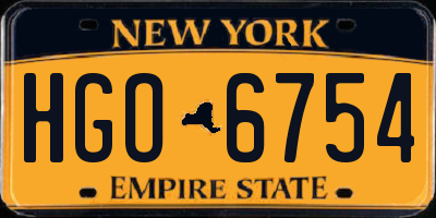 NY license plate HGO6754