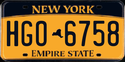 NY license plate HGO6758