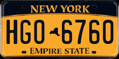 NY license plate HGO6760