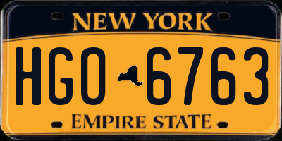 NY license plate HGO6763