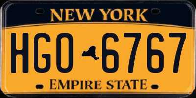 NY license plate HGO6767